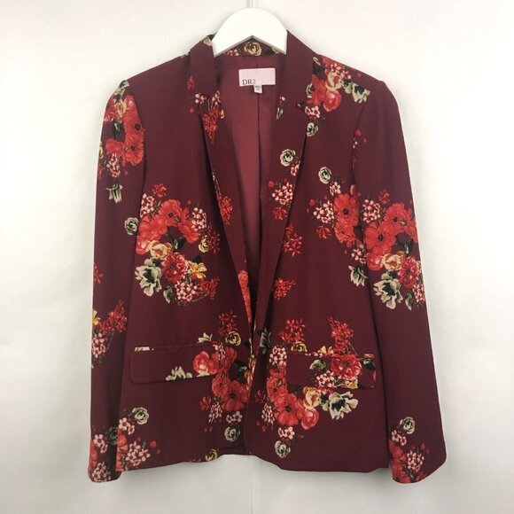 DR2 Floral Lightweight Open Front Blazer Size Petite Small - Picture 2 of 16